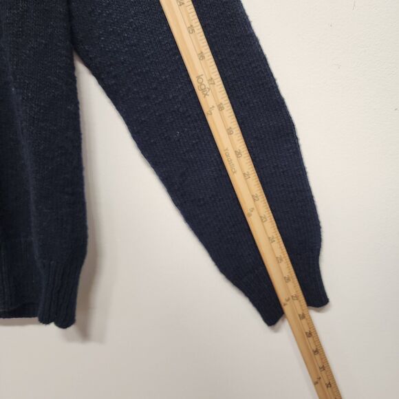 J.Crew Crewneck Pullover Sweater Size M Dark Blue 100% Cotton Preppy Classic Dad - Picture 9 of 12